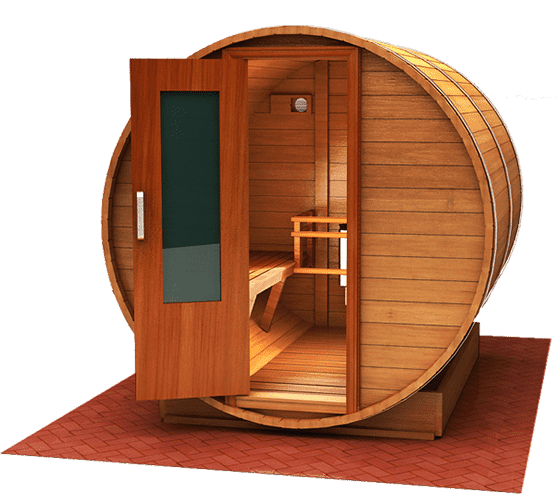 outdoor barrel sauna